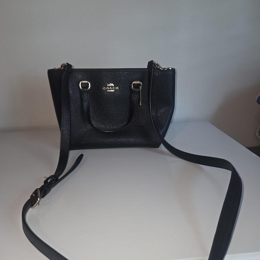 Coach Black Leather Tote Bag